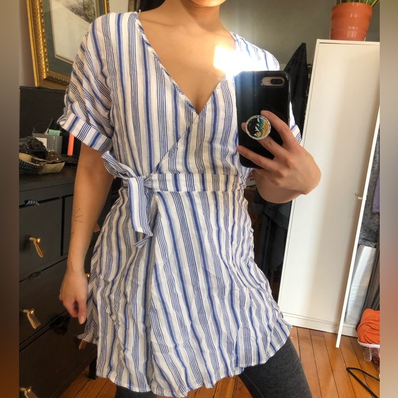 Sienna Sky | Dresses | Sienna Sky Summer Striped Wrap Dress | Poshmark